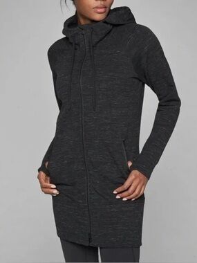 Athleta Stronger Long Hoodie Sweatshirt Jacket Longline Shacket Medium
